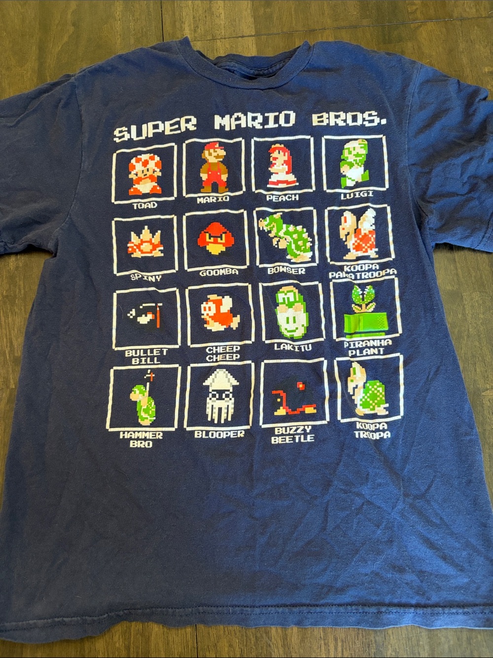 Nintendo Navy Blue Super Mario Character Grid Tee